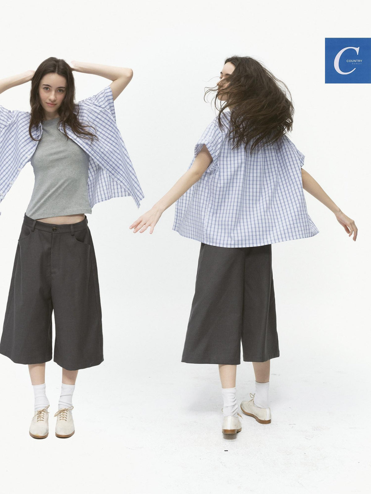 Country Moment Breathable Cotton Blend Loose Plaid Button Up Short Sleeve Collared Shirts