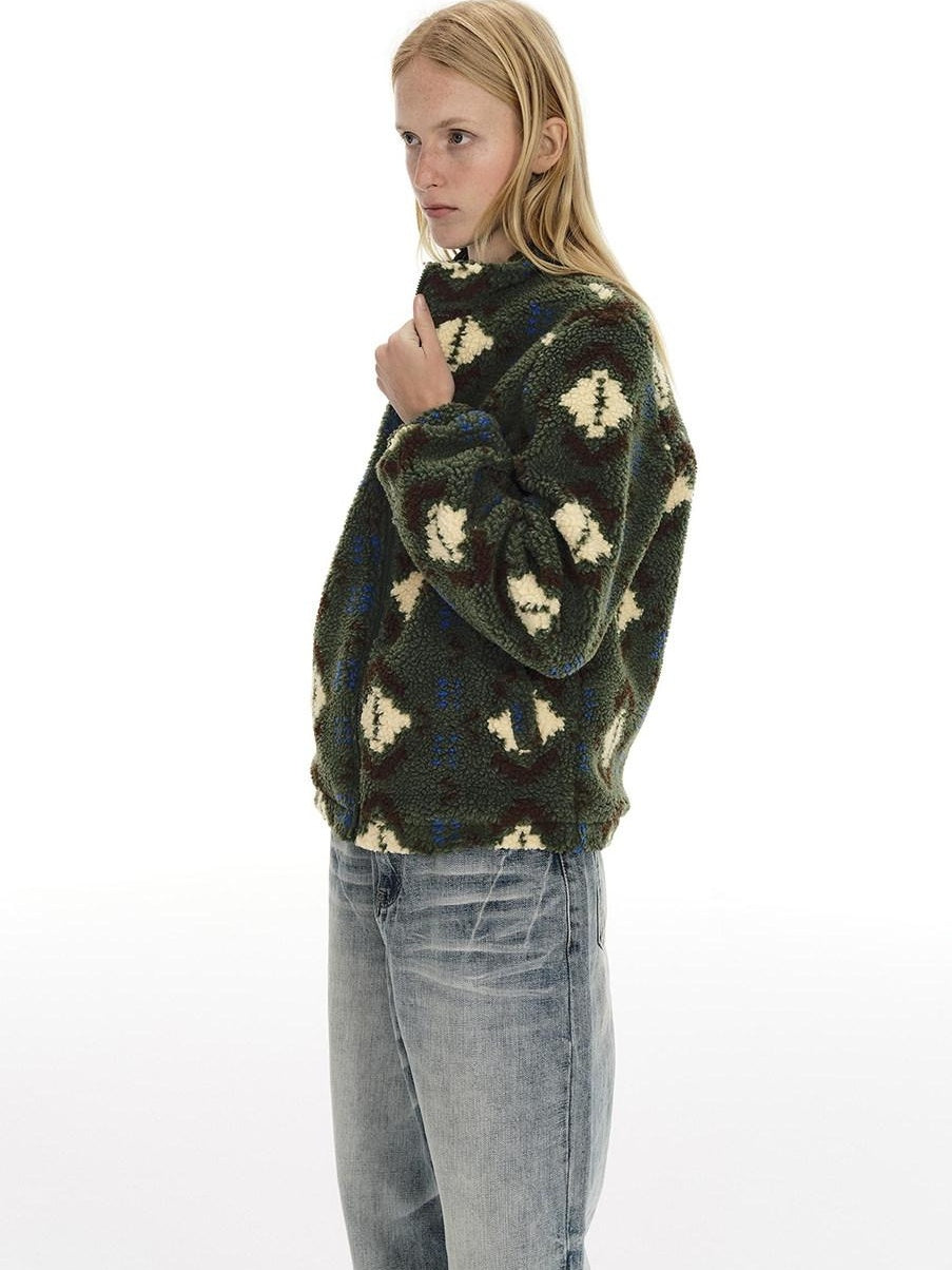 Country Moment Warm Sherpa Lined Loose Fit Toggle Detail Ethnic Men Commuter Cropped Jackets