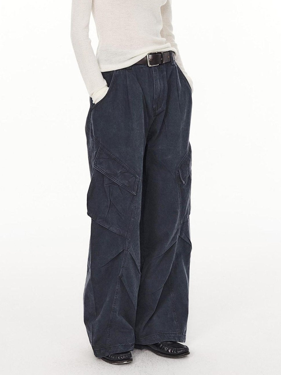 Country Moment Durable Cotton Loose Fit Workwear Button Fly Utility Pockets Cargo Pants