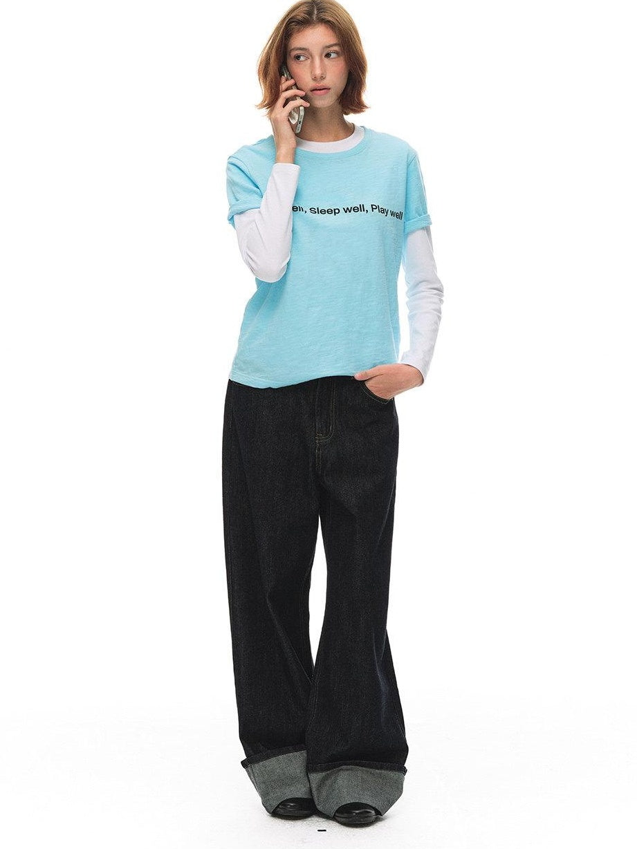 Country Moment Breathable Bamboo Slub Cotton Loose Fit Letter Print Women Short Sleeve T-Shirts