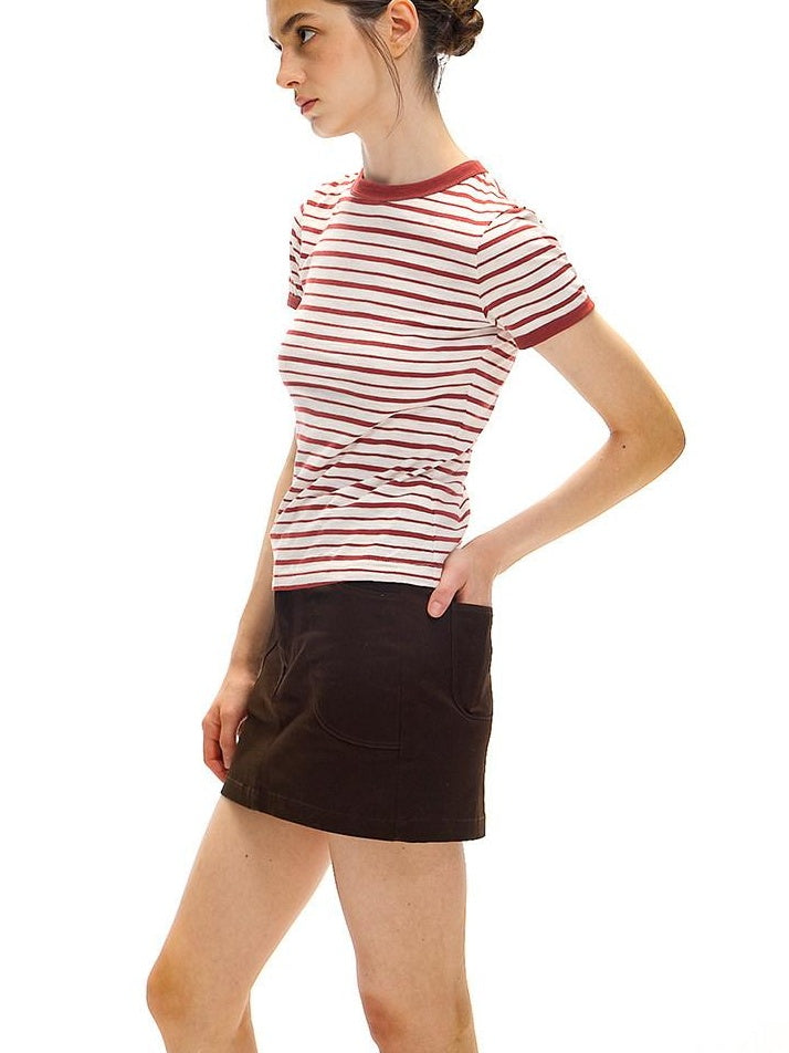 Country Moment Moisture Wicking Bamboo Cotton Slim Fit Striped Men Short Sleeve T-Shirts