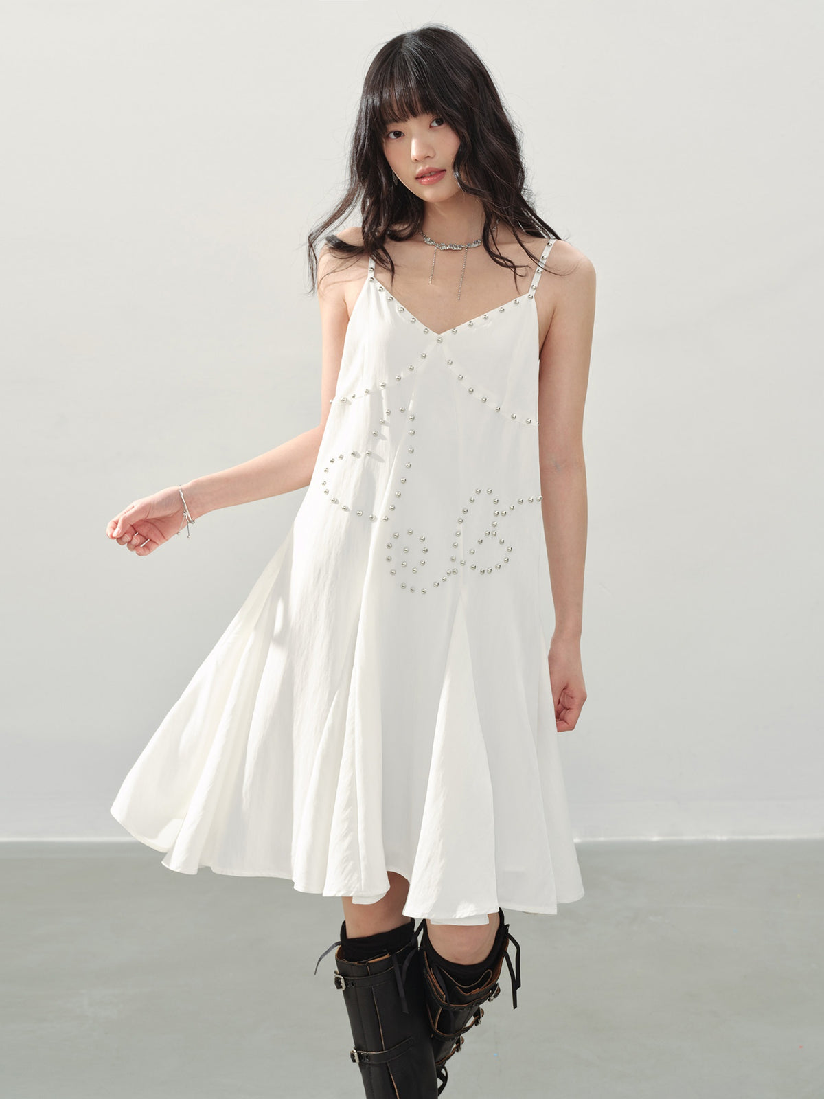 DDGIRL_studio_Soft_Beaded_Girly_A_Line_V-neck_Spaghetti_Strap_Cotton_Wedding_Midi_Dresses_MISSTT