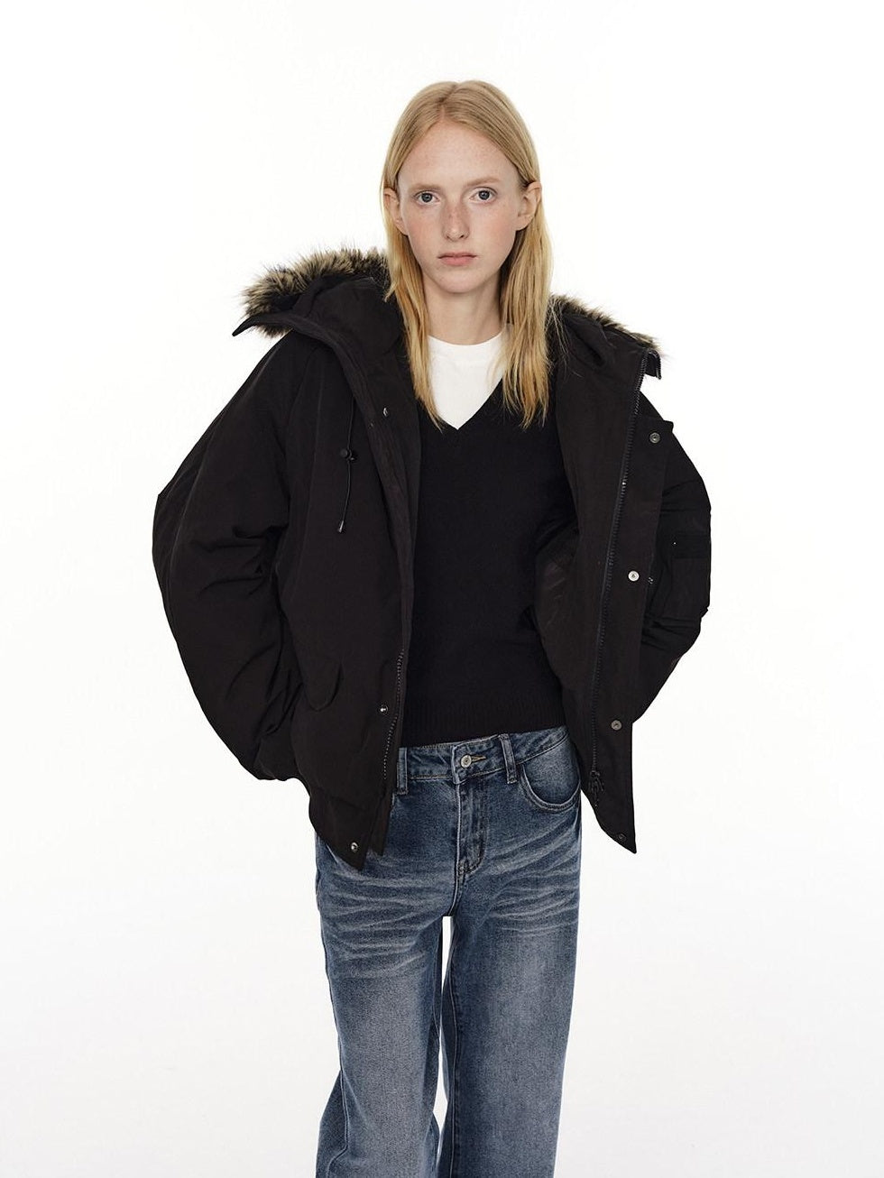 Country Moment 650Fp White Duck Down Hooded Fur Collar Waterproof Unisex Casual Down Jackets