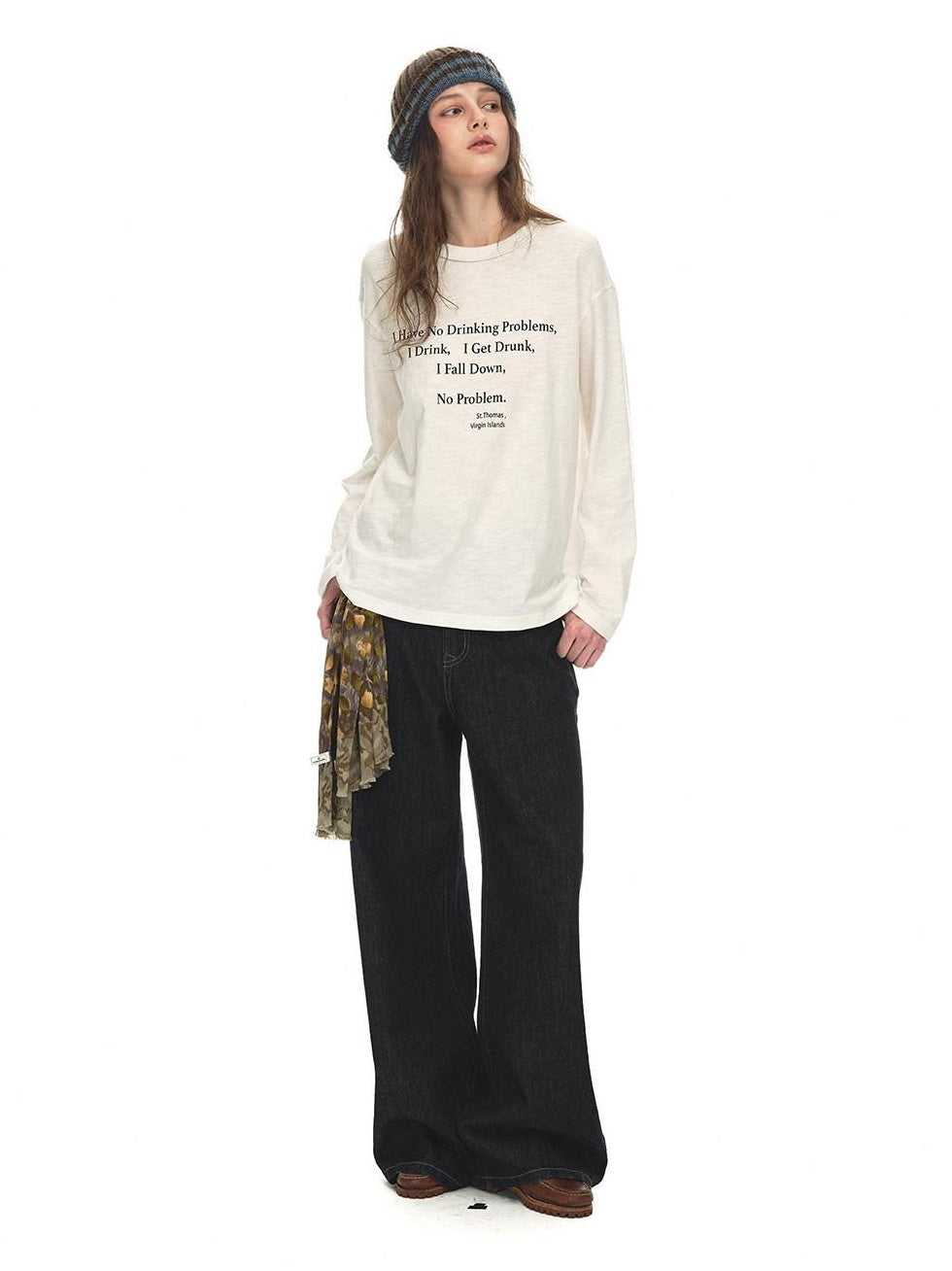 Country Moment Warm Cotton Mid Rise Loose Retro Button Fly Black Casual Commuter Wide Leg Jeans