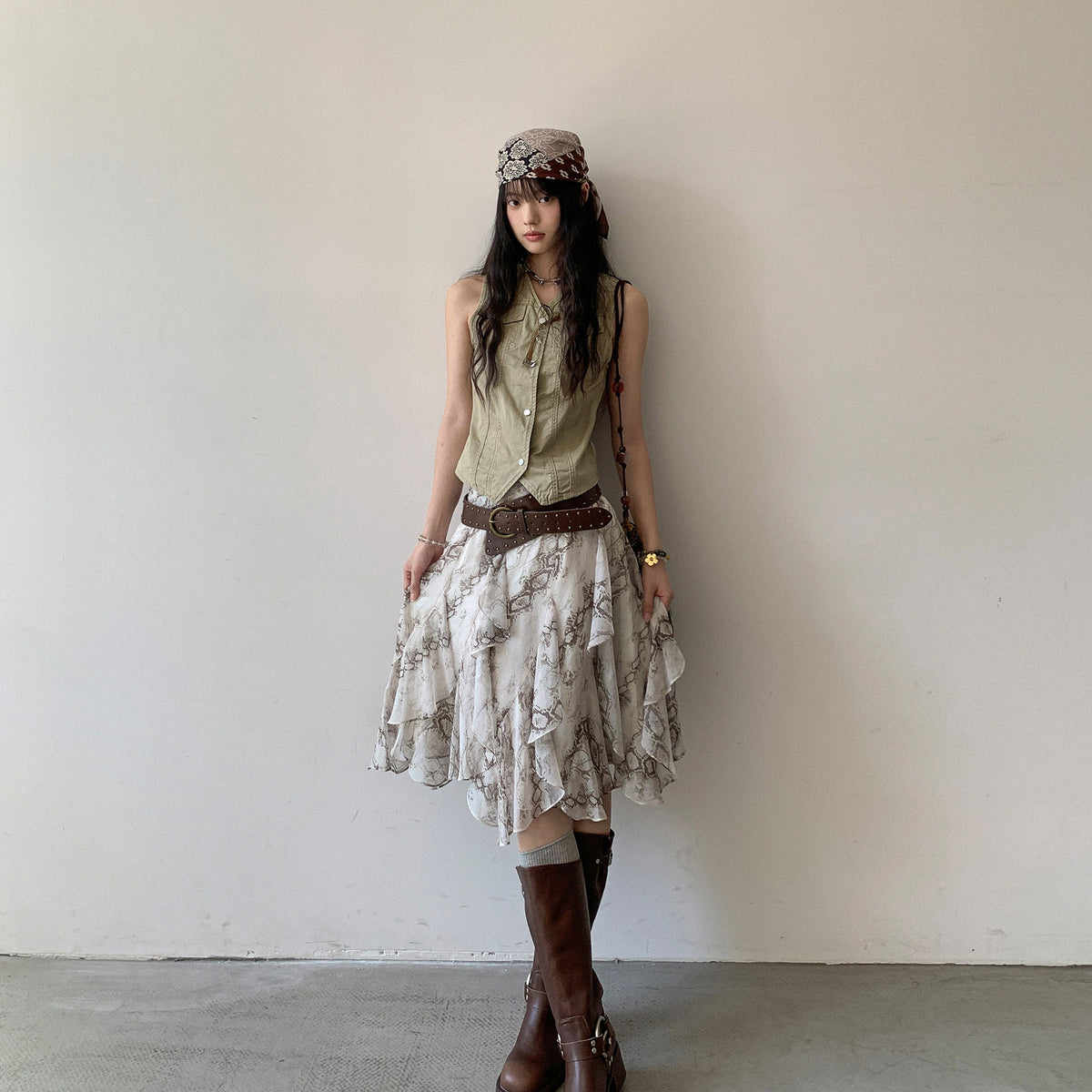 DDGIRL_studio_High_Waist_Ruffle_Asymmetrical_Lined_Polyester_Casual_Young_Women_Midi_Skirts_MISSTT