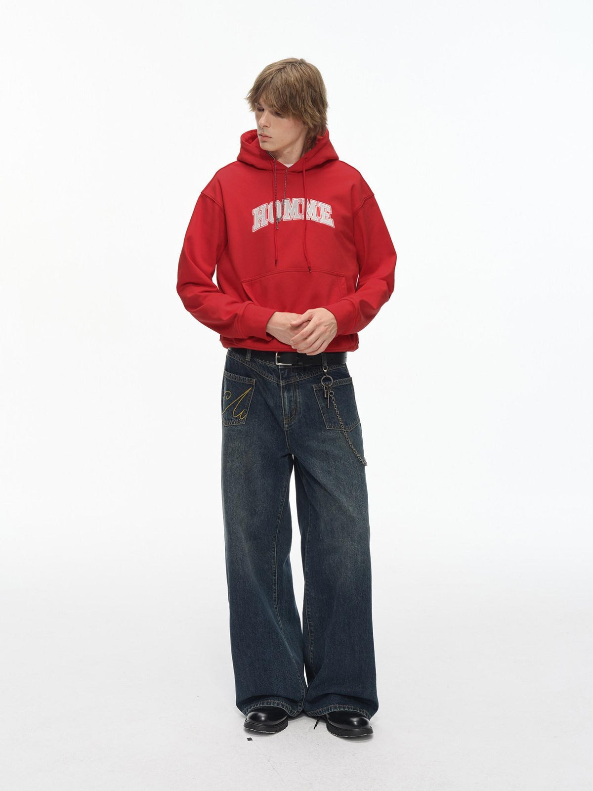Country Moment Breathable Cotton Embroidered Mid Rise Loose Stonewash Wide Leg Jeans