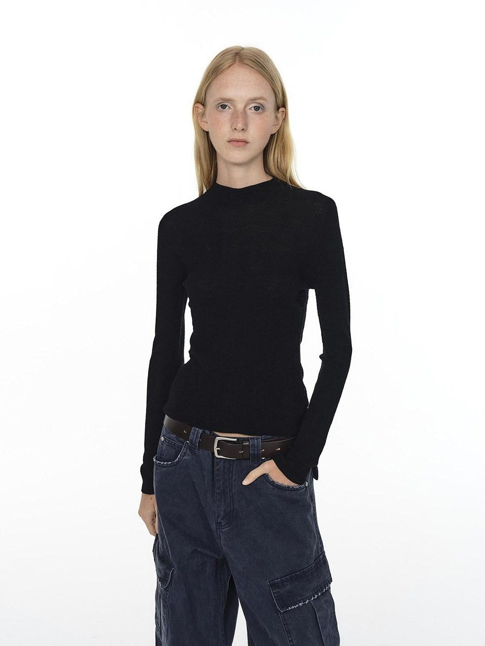 Country Moment Washable Pure Wool Slim Fit Half Turtleneck Pullover Women Casual Work Sweaters