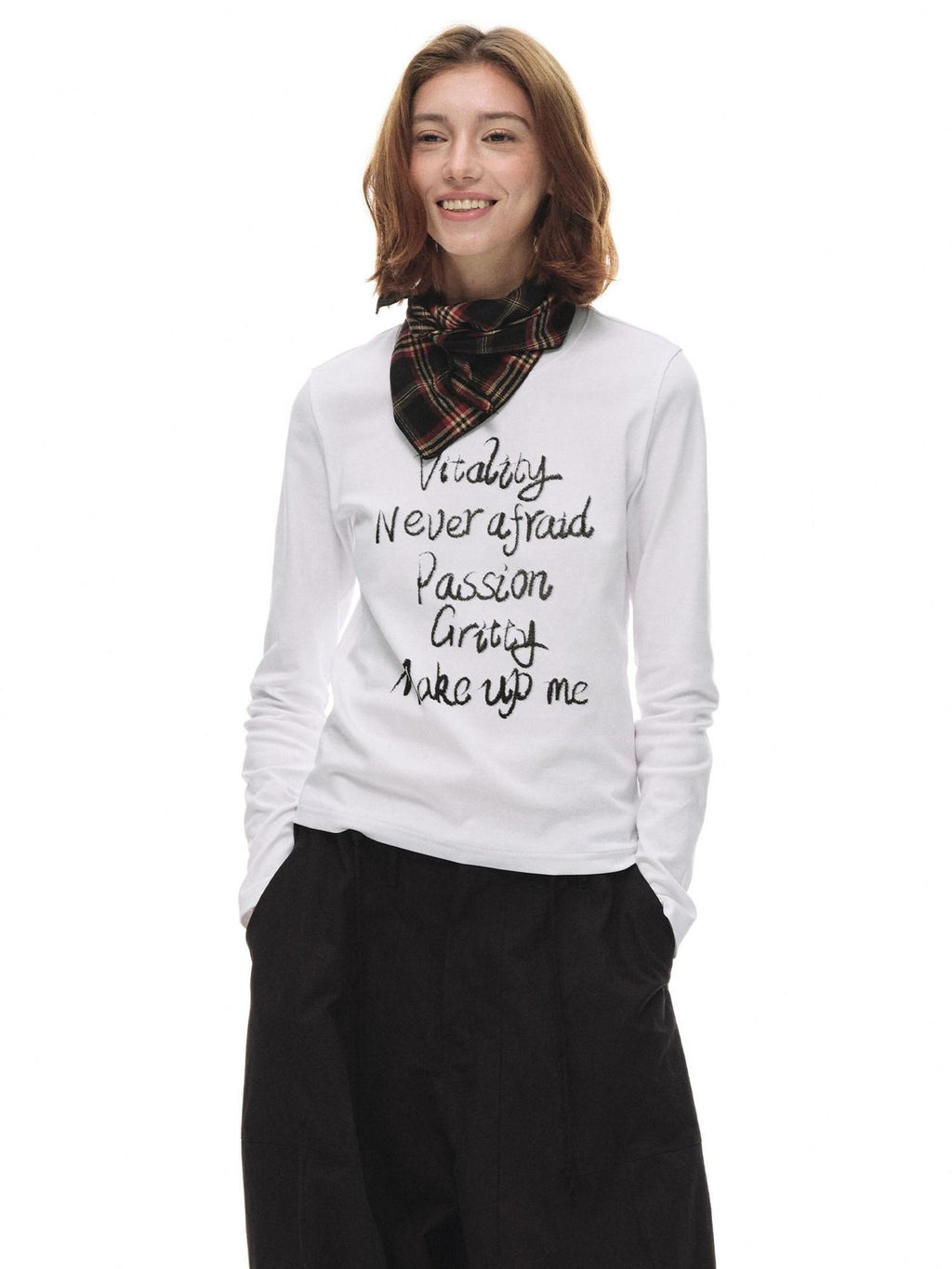 Country Moment 100% Cotton Breathable Letter Print Casual Women Citywalk Long Sleeve T-Shirts