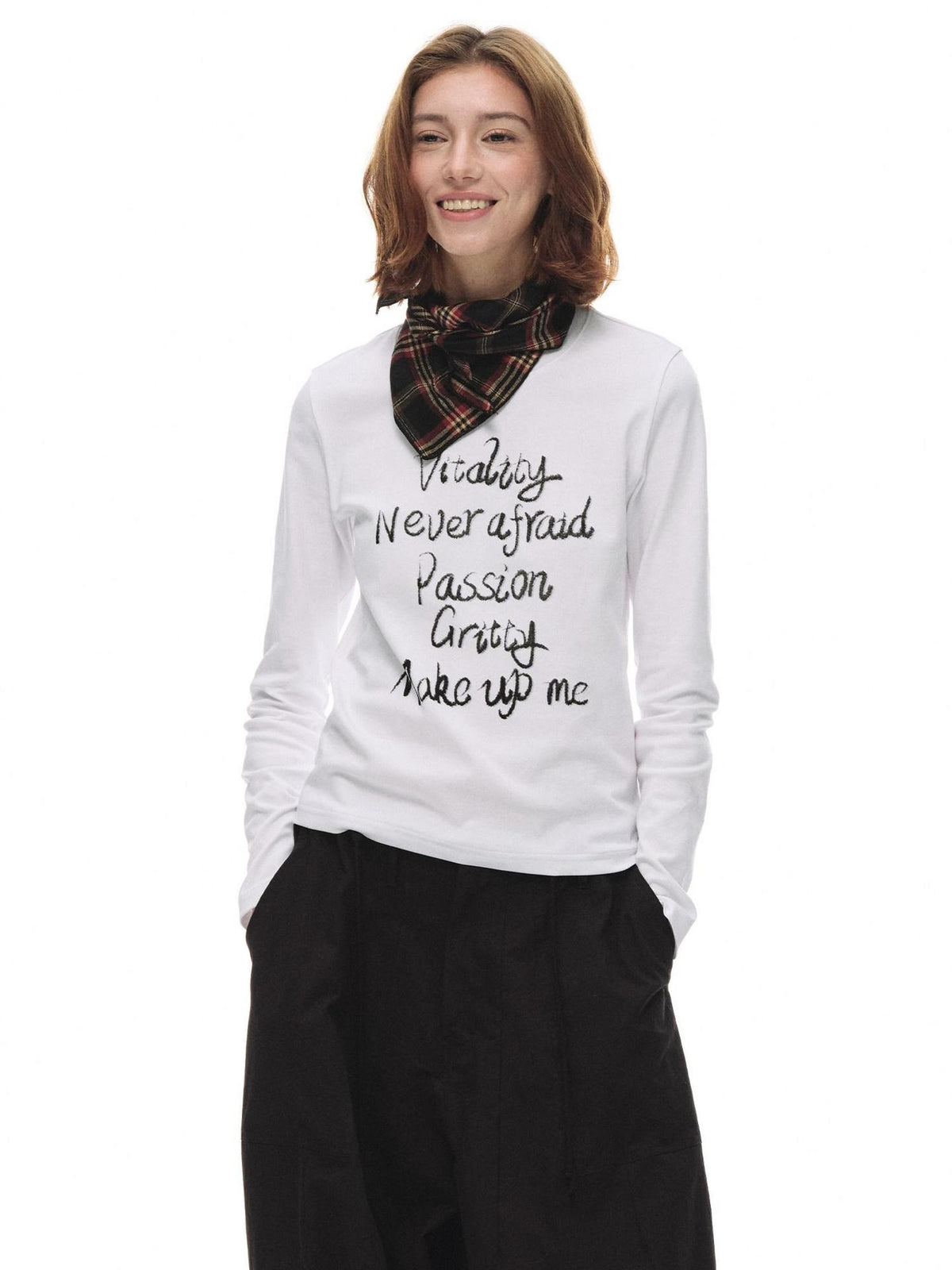 Country Moment 100% Cotton Breathable Letter Print Casual Women Citywalk Long Sleeve T-Shirts
