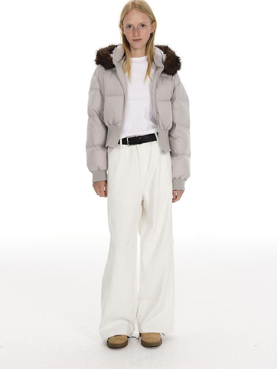 Country Moment Comfortable Cotton Mid Rise Straight Leg Unisex Casual Khaki White Cargo Pants