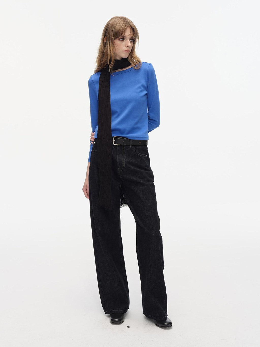 Country Moment Soft Breathable Cotton Stretch Slim Fit Boat Neck Women Long Sleeve T-Shirts