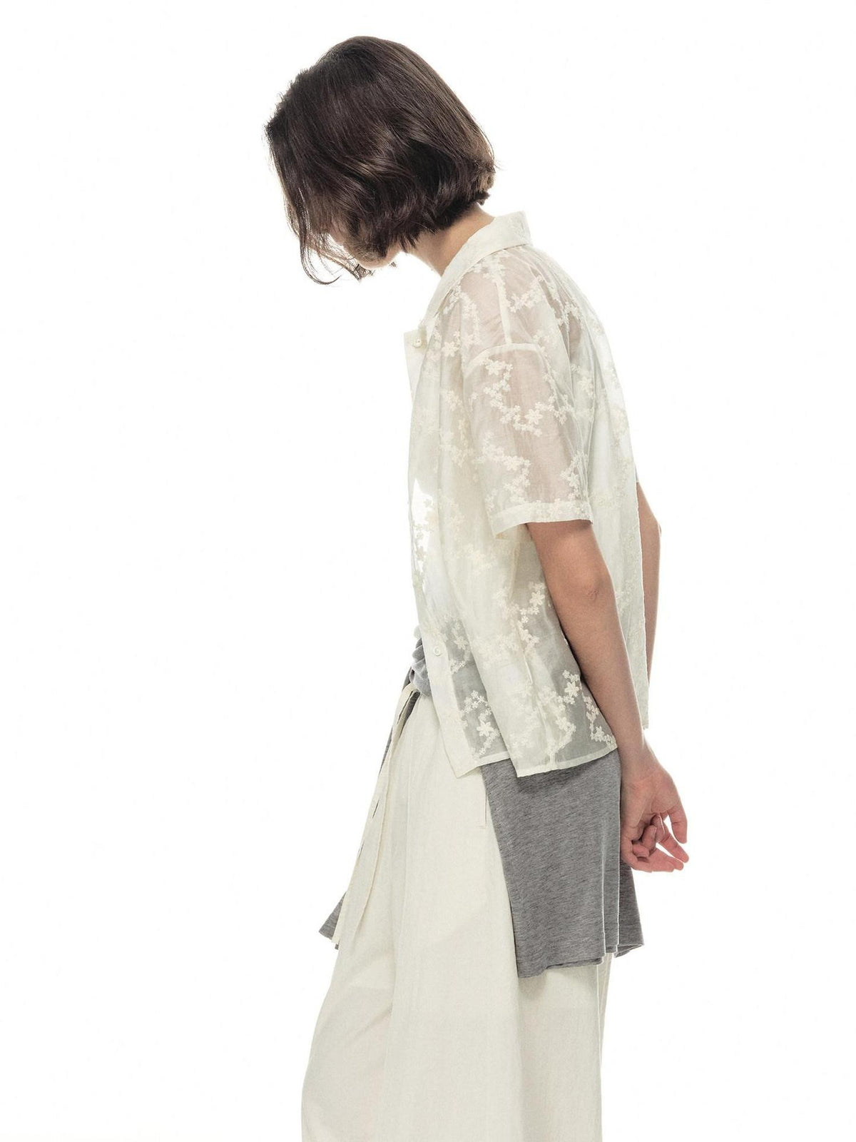 Country Moment Breathable Embroidered Lyocell Loose French Collar Women Travel City Blouses