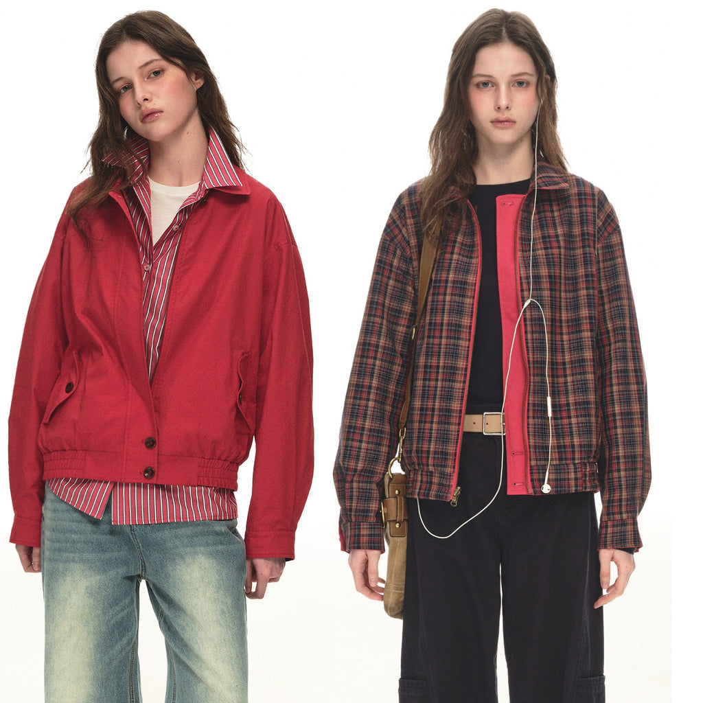 Country_Moment_Reversible_Relaxed_Unisex_Cotton_Plaid_Zip_Collar_Ribbed_Hem_Cropped_Jackets_MISSTT