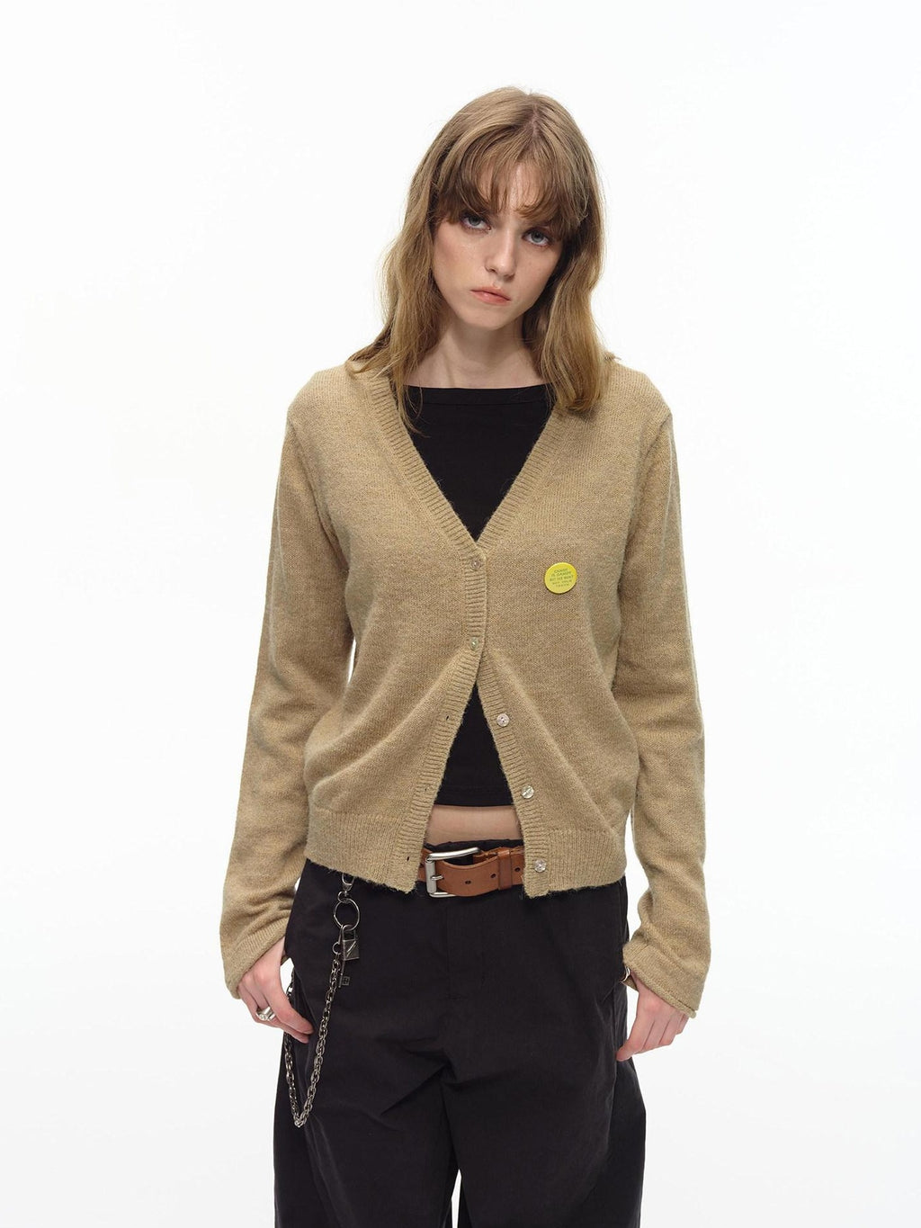 Country Moment Soft Wool Blend Slim Fit American V-neck Short Button Knit Women Cardigans
