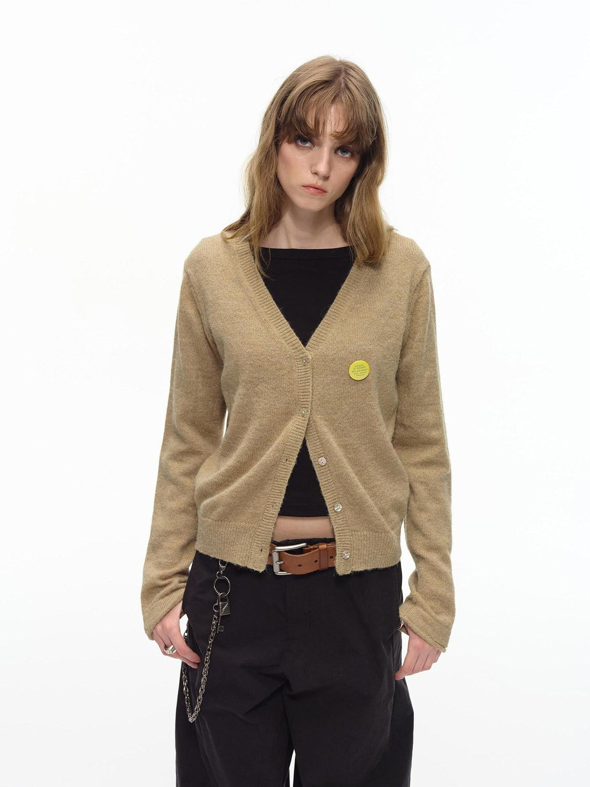 Country Moment Soft Wool Blend Slim Fit American V-neck Short Button Knit Women Cardigans