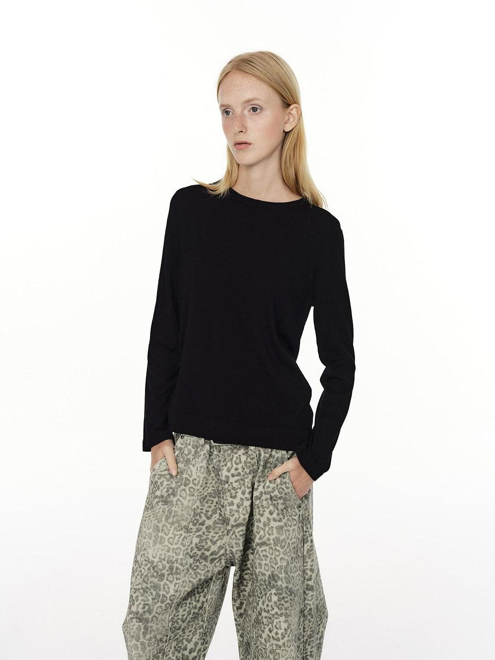 Country Moment 100% Wool Warm Breathable Crew Neck Standard Fit Casual Long Sleeve T-Shirts