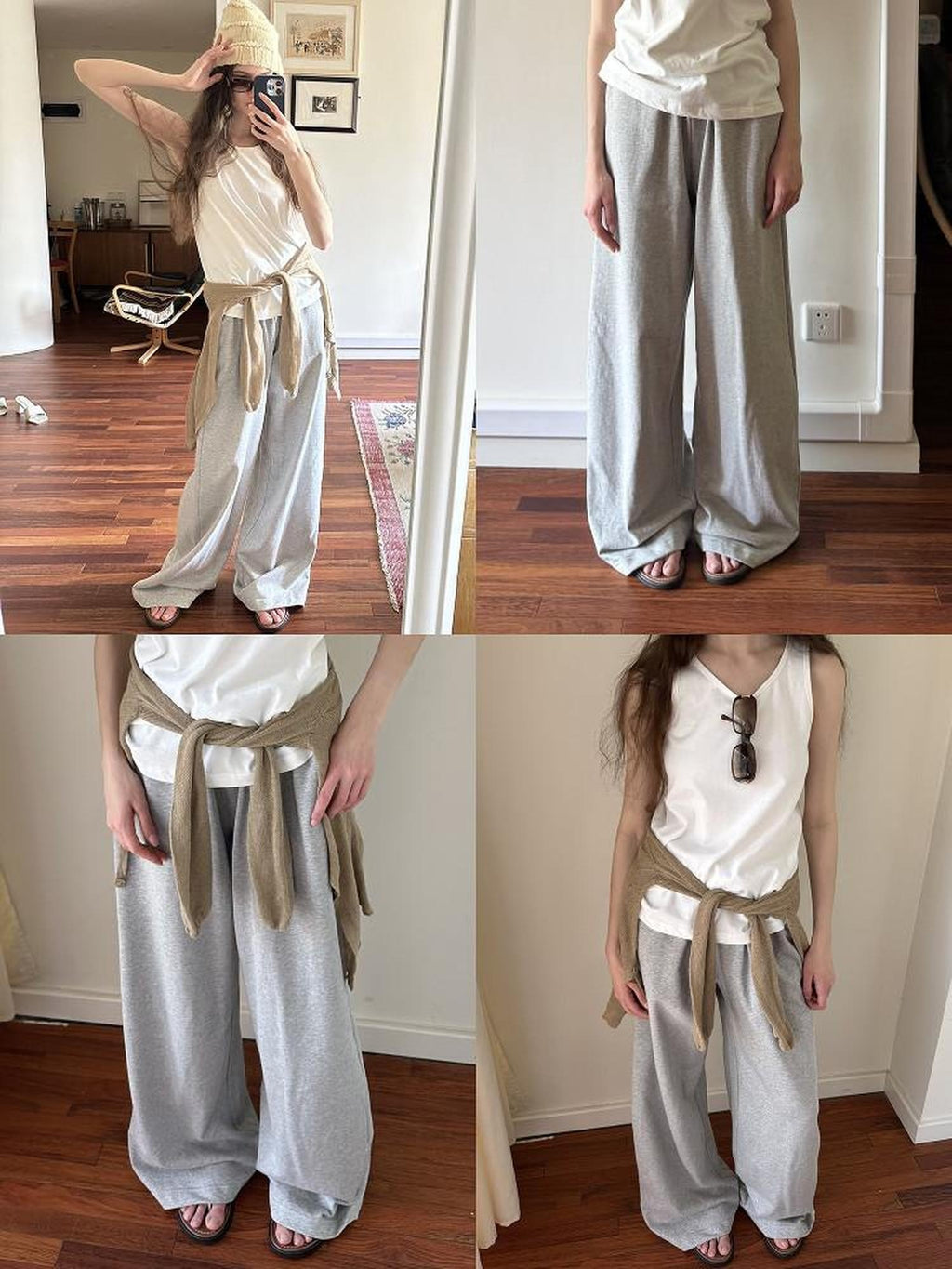 Country Moment 100 Percent Cotton Relaxed Straight Leg Elastic Waist Casual Sweatpants