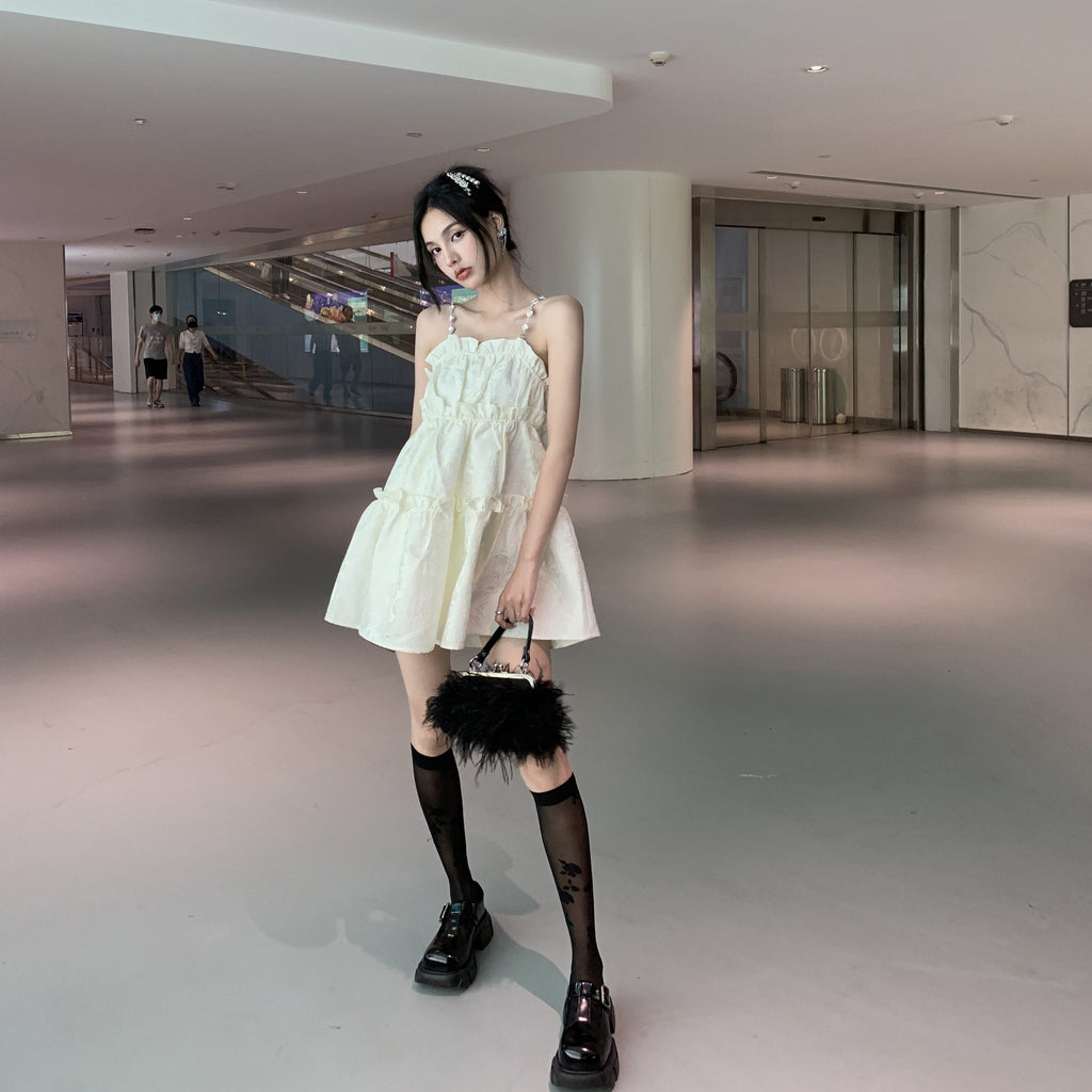 DDGIRL_studio_Colorfast_Ruffle_Trim_Commuter_Aline_Mid_High_Waist_Sleeveless_Mini_Dresses_MISSTT