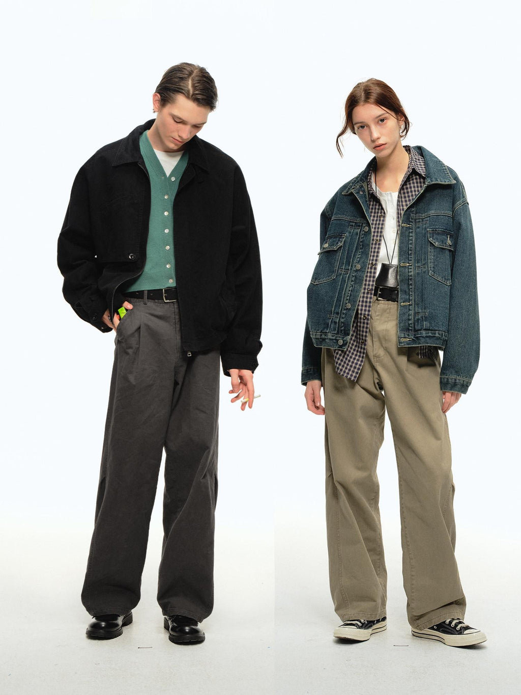 Country Moment Soft Cotton Mid Rise Loose Fit Zip Fly Unisex Everyday Casual Straight Pants
