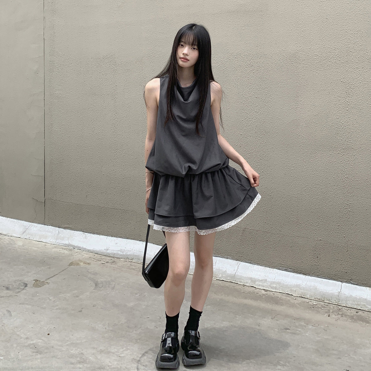 DDGIRL_studio_Lace_Panel_High_Waist_A_Line_Sleeveless_Commuter_Young_Women_Mini_Dresses_MISSTT