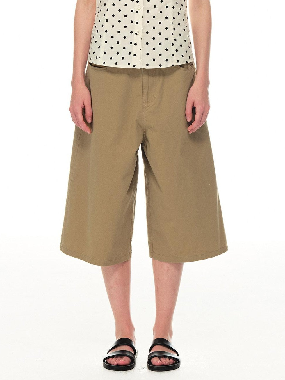 Country Moment Breathable Cotton Relaxed Fit Solid Mid Rise Unisex Casual Mid-Length Shorts