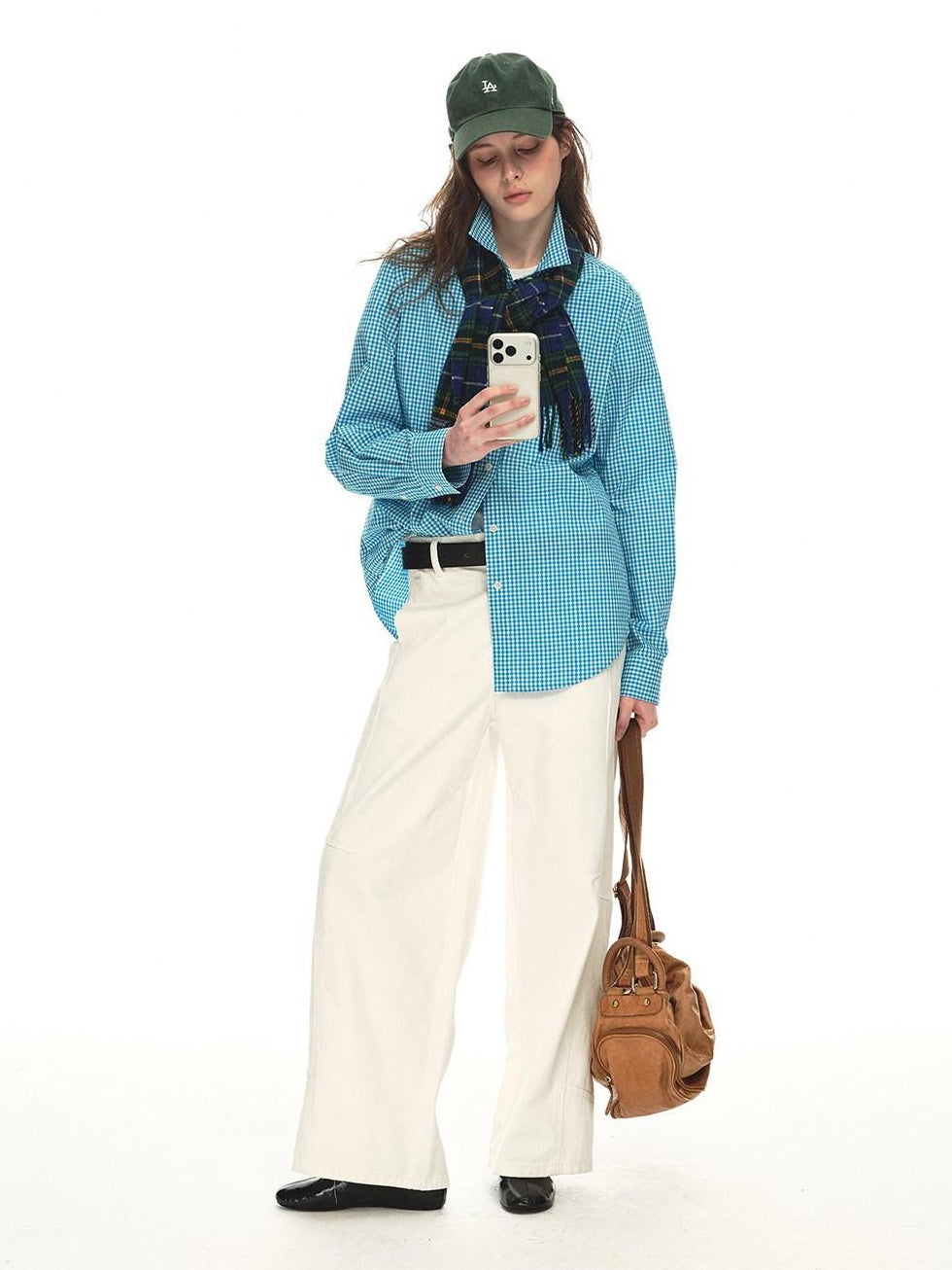 Country Moment Breathable Cotton Relaxed Natural Waist Casual Daily White Wide Leg Pants