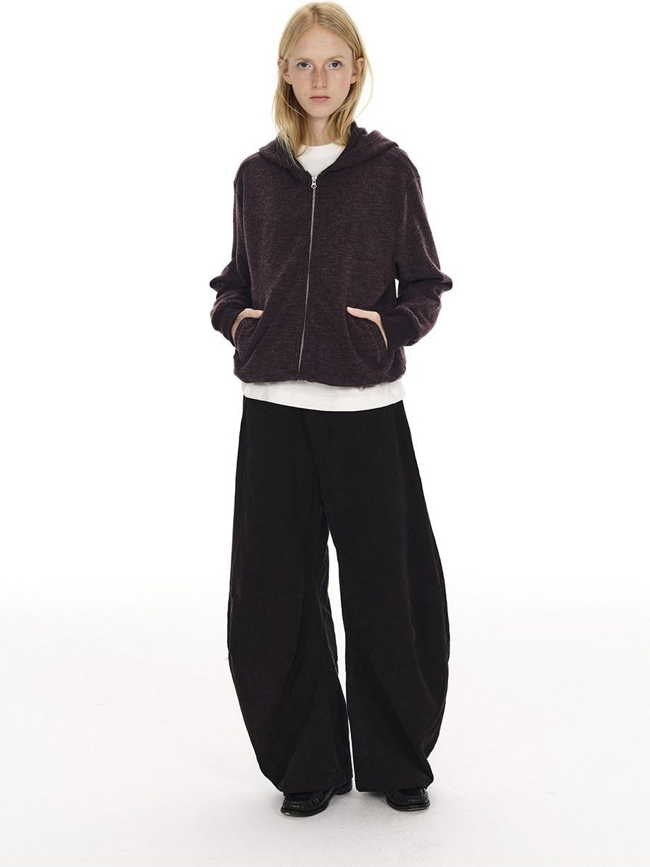 Country Moment Soft Polyester Blend Zip Up Casual Standard Fit Unisex Deep Purple Hoodie