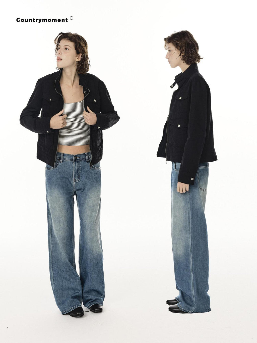 Country Moment Durable Cotton Utility Structured Multi Pocket Unisex Zip Cropped Jackets
