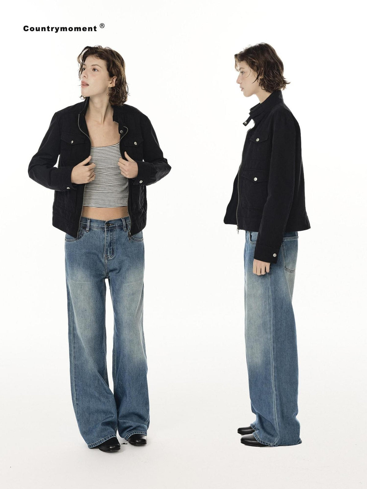 Country Moment Durable Cotton Utility Structured Multi Pocket Unisex Zip Cropped Jackets