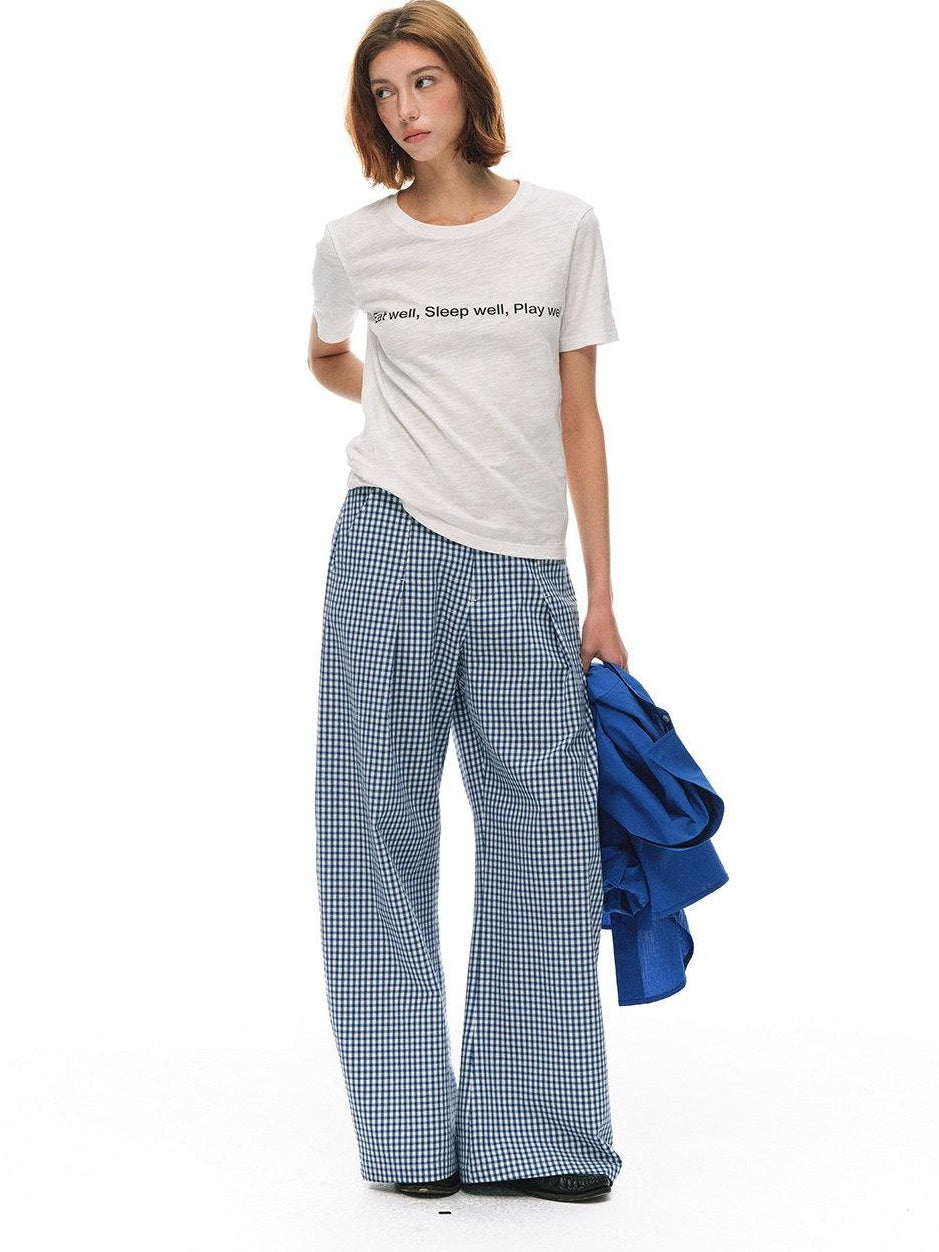 Country Moment Breathable Bamboo Slub Cotton Loose Fit Letter Print Women Short Sleeve T-Shirts