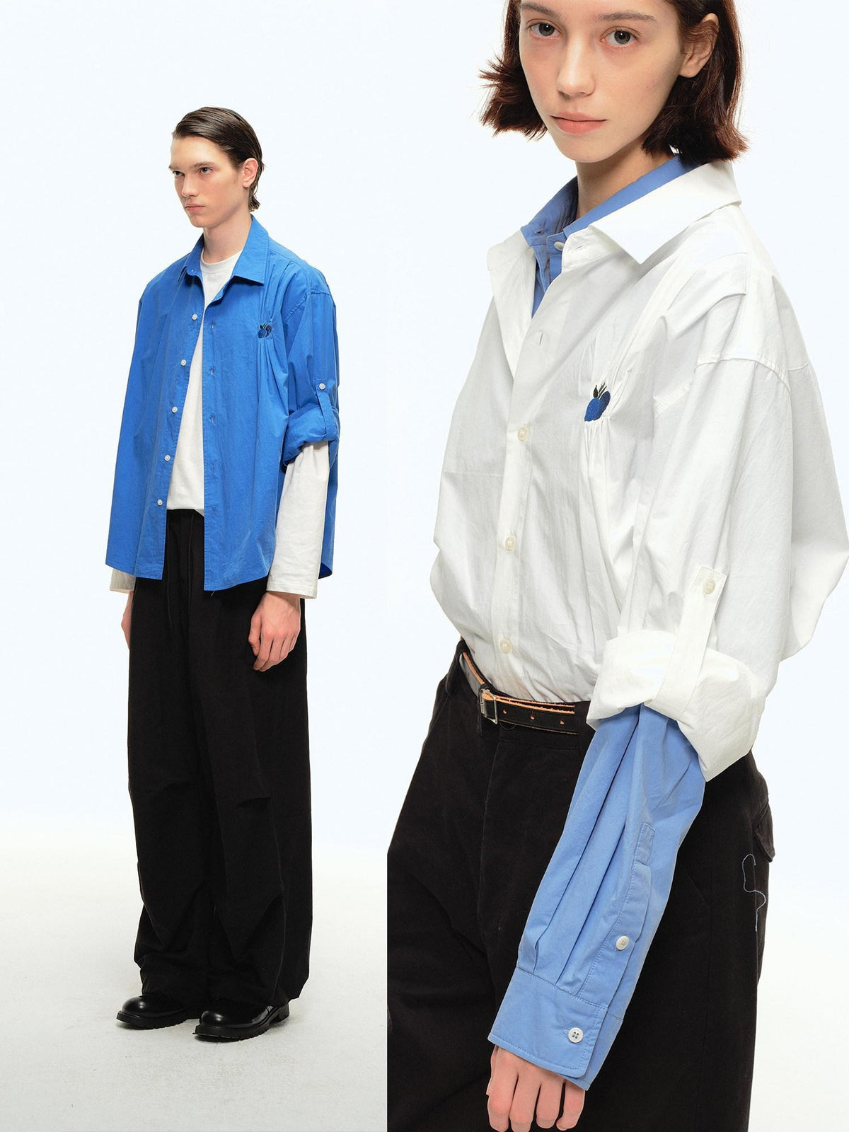 Country Moment Soft 100% Cotton Loose Fit Collared Button Youth Casual American Solid Shirts
