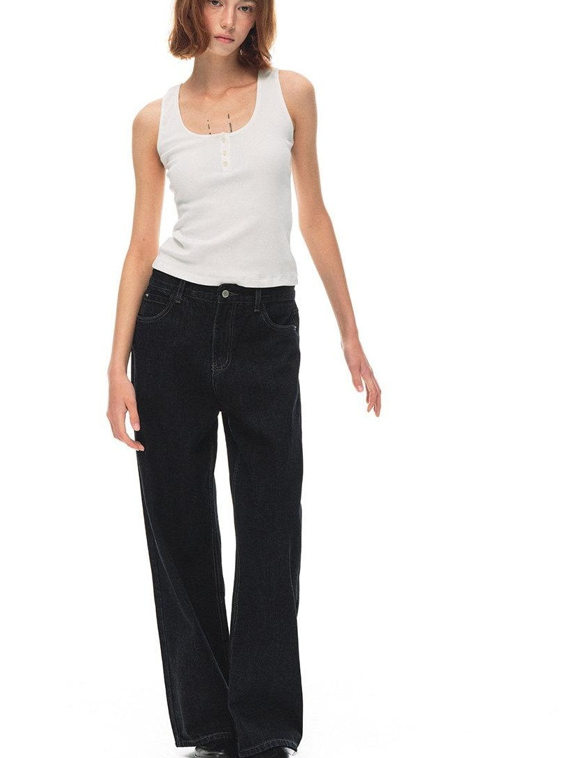 Country Moment Moisture Wicking High Stretch Slim Ribbed U Neck Daily Cotton Viscose Tank Tops