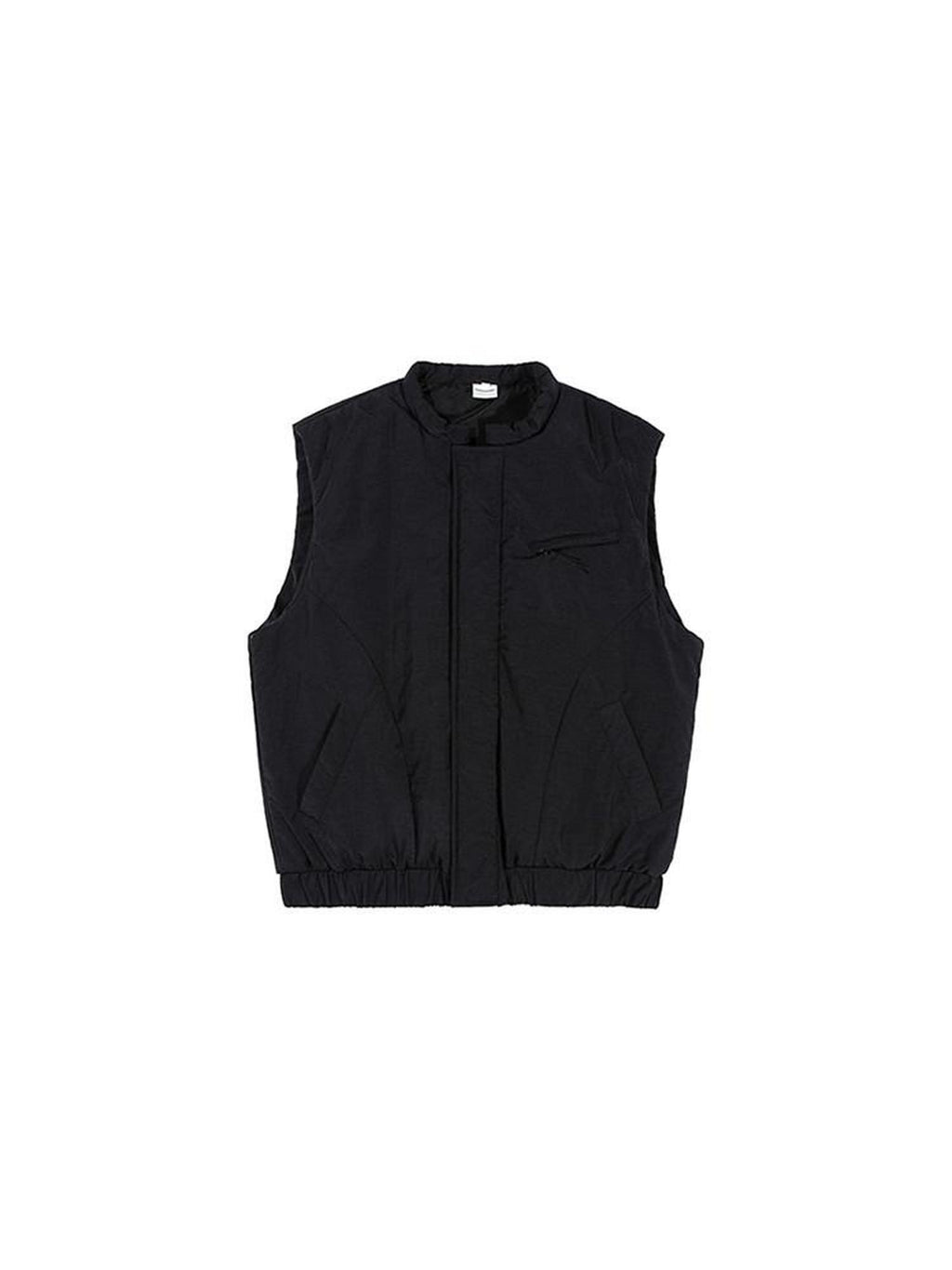 Country Moment Light Nylon Stand Collar Zipper Youthful American Casual Teen Black Vests