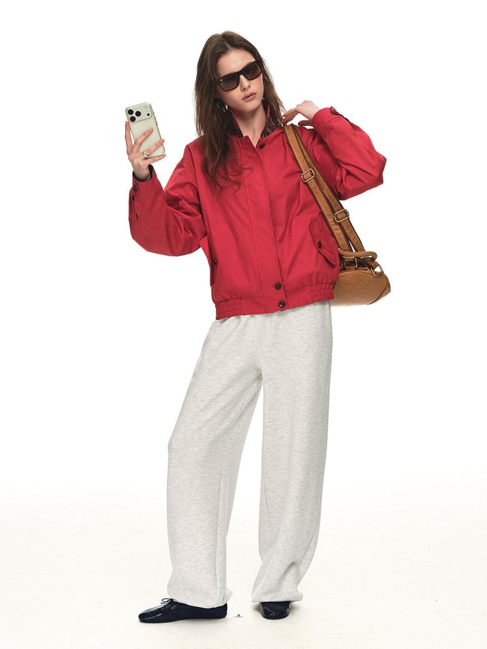 Country Moment Sustainable Lyocell Mid Rise Elastic Waist Everyday Oatmeal Gray Wide Leg Pants
