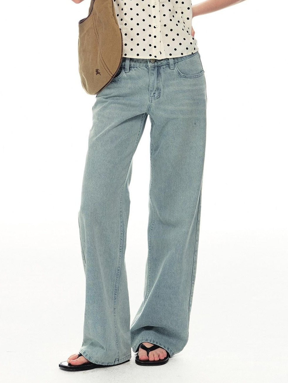 Country Moment Breathable Midrise Waterwash Loose Unisex Casual Cotton Wide Leg Jeans