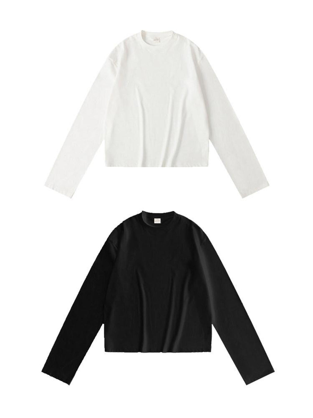 Country Moment Warm Cotton Loose Crewneck Unisex Teen Casual Solid Long Sleeve T-Shirts