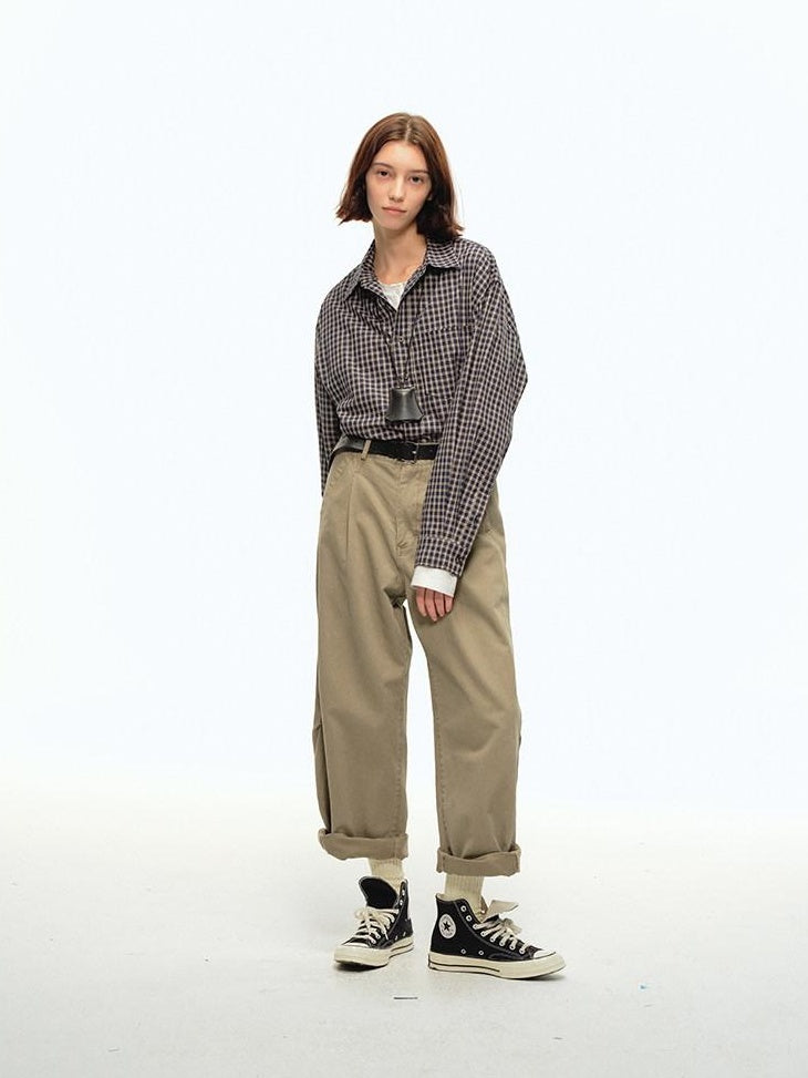 Country Moment Soft Cotton Mid Rise Loose Fit Zip Fly Unisex Everyday Casual Straight Pants