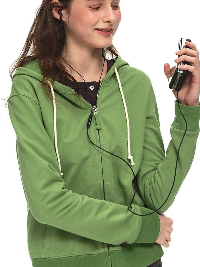 Country Moment Pure Cotton Slim Fit Cropped Zip Up Hooded Casual Youth Student Women Hoodie