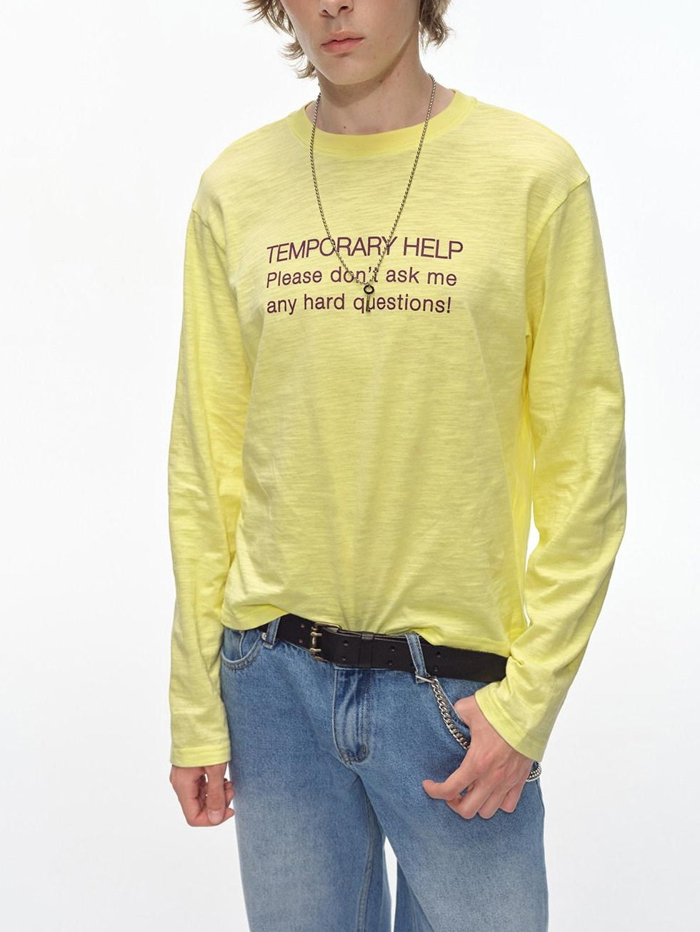 Country Moment Breathable Cotton Loose Fit Round Neck Unisex Letter Print Long Sleeve T-Shirts