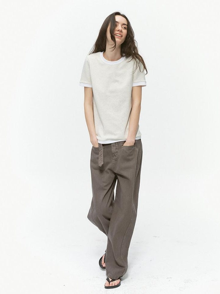 Country Moment Durable 100% Cotton Mid Rise Relaxed Zip Fly Casual Deep Green Wide Leg Jeans