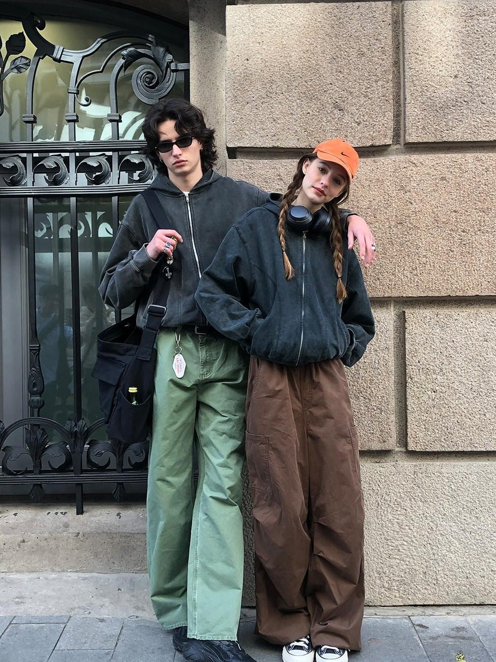 Country Moment Wrinkle Resistant Cotton Mid Rise Cargo Pockets Youth Khaki Green Straight Pants