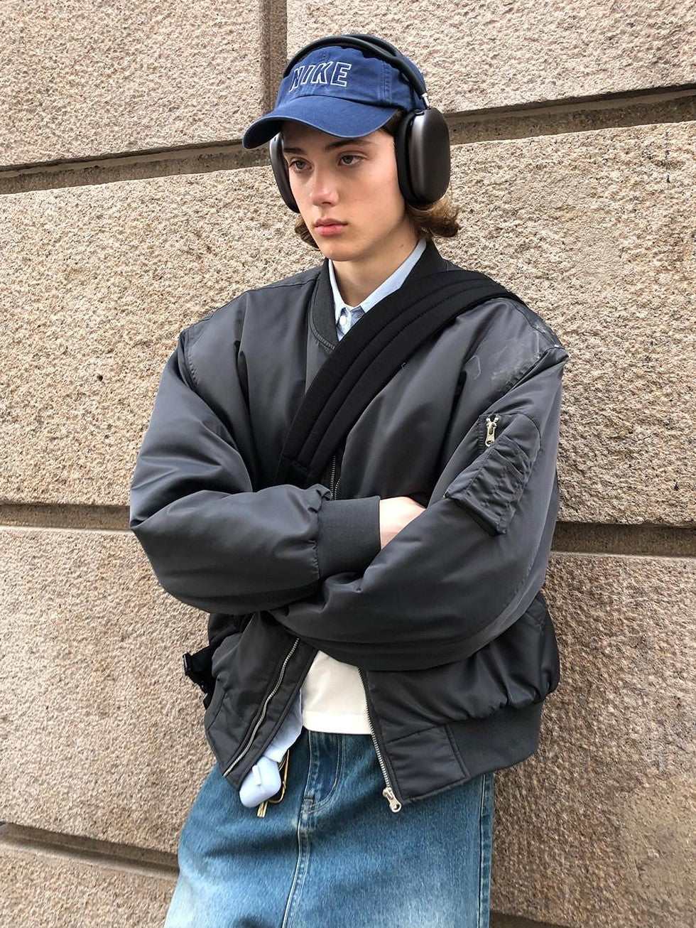 Country Moment Warm Loose Fit Zip Baseball Collar Unisex Youth Casual Polyester Bomber Jackets