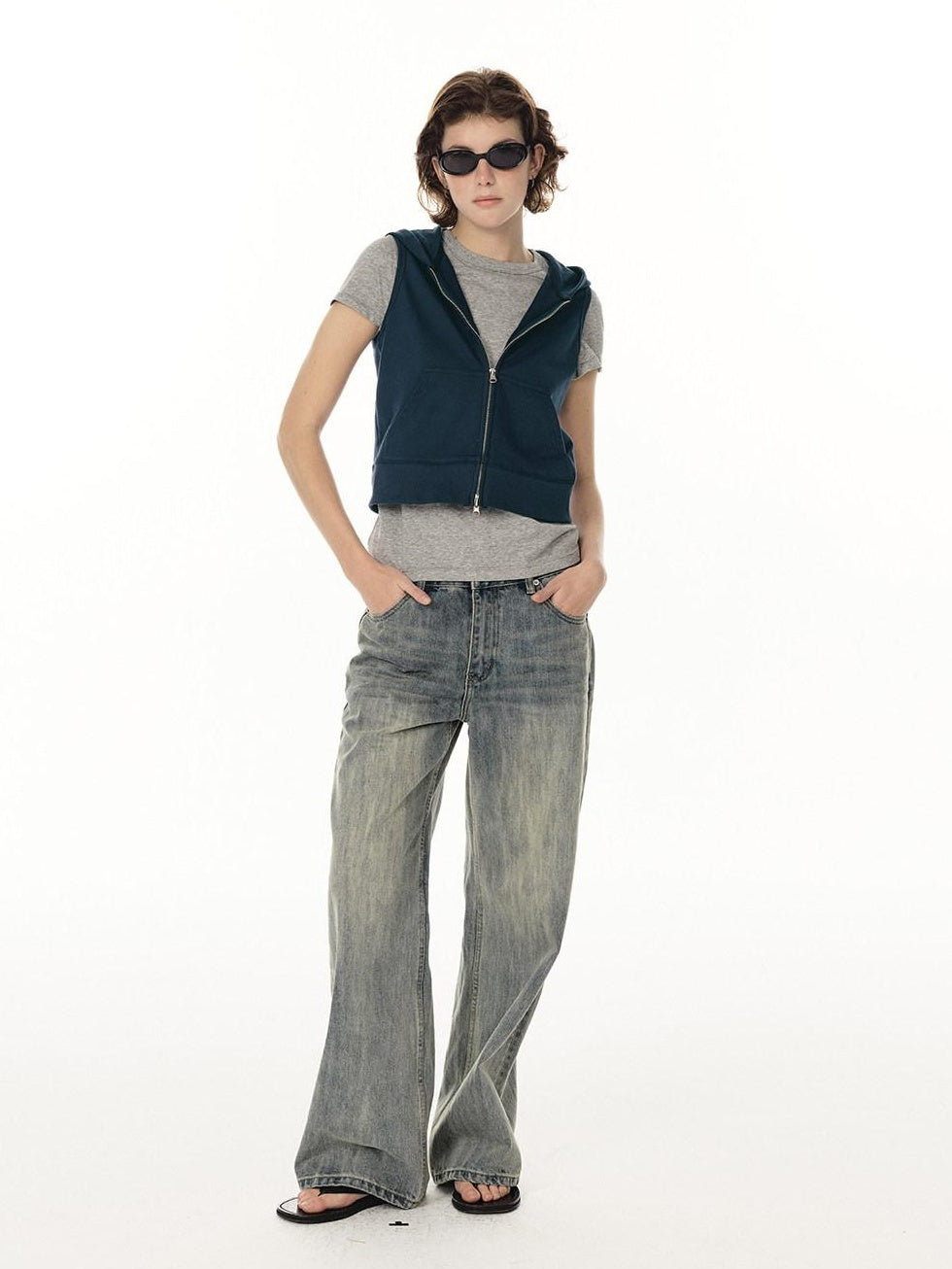 Country Moment Organic Cotton Regular Fit Hooded Zip Short Length Male Breathable Casual Vests