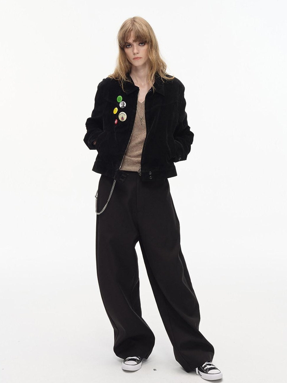 Country Moment Warm Casual Lapel Zipper Long Sleeve Pockets Women Cropped Jackets