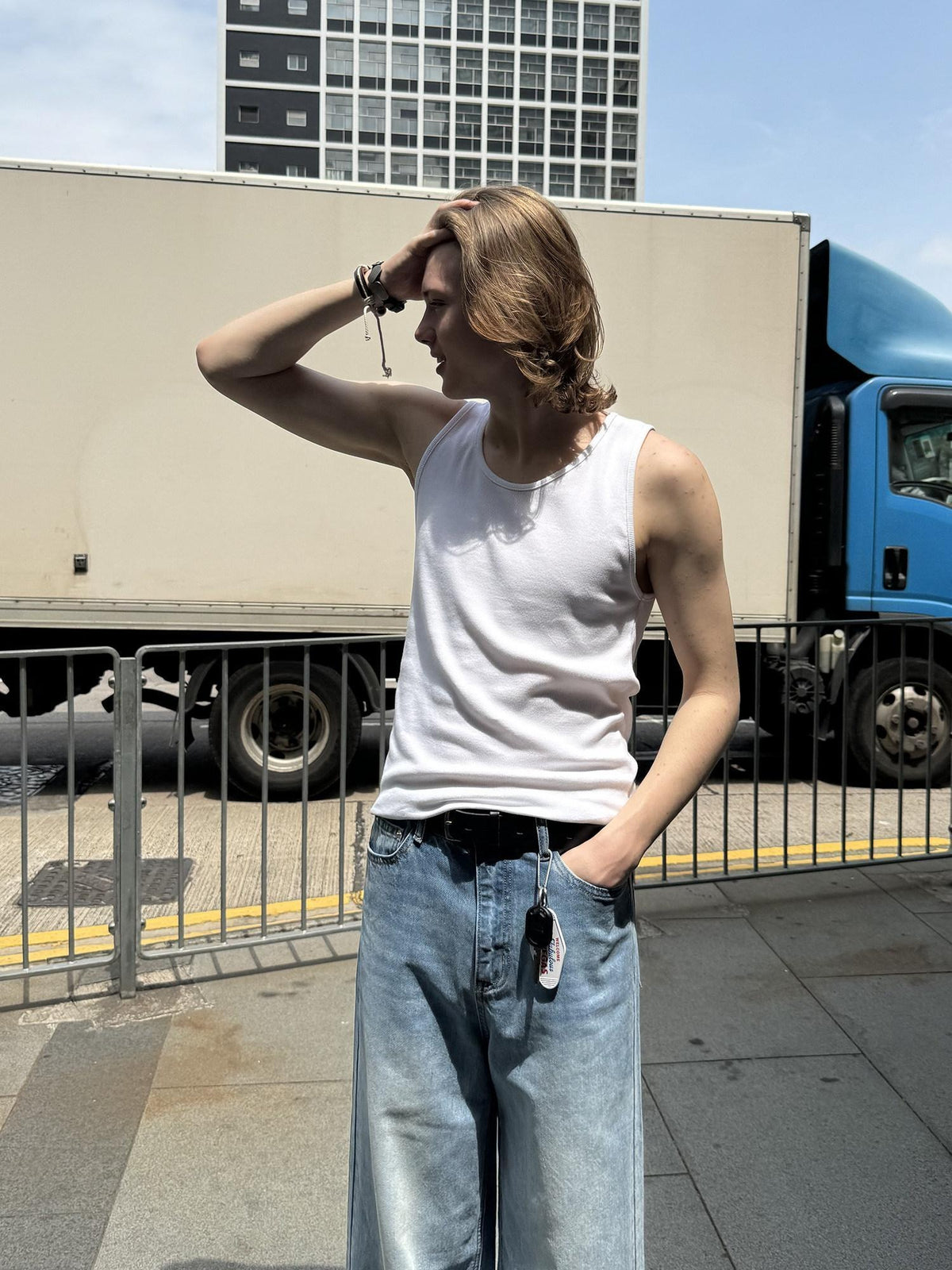 Country Moment Soft Stretch Slim Fit American Crew Neck Teen Casual Solid Cotton Tank Tops