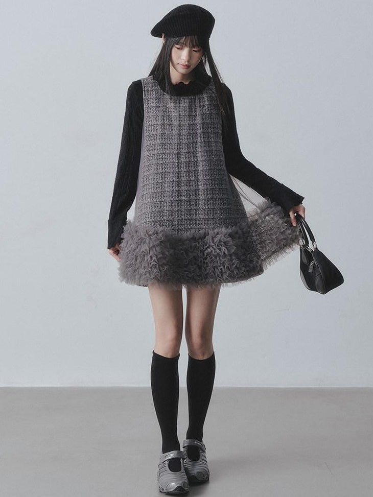 DDGIRL studio Ultra Soft Slim Lace Hollow Knit Pullover Gentle Bloom Daily Sweaters