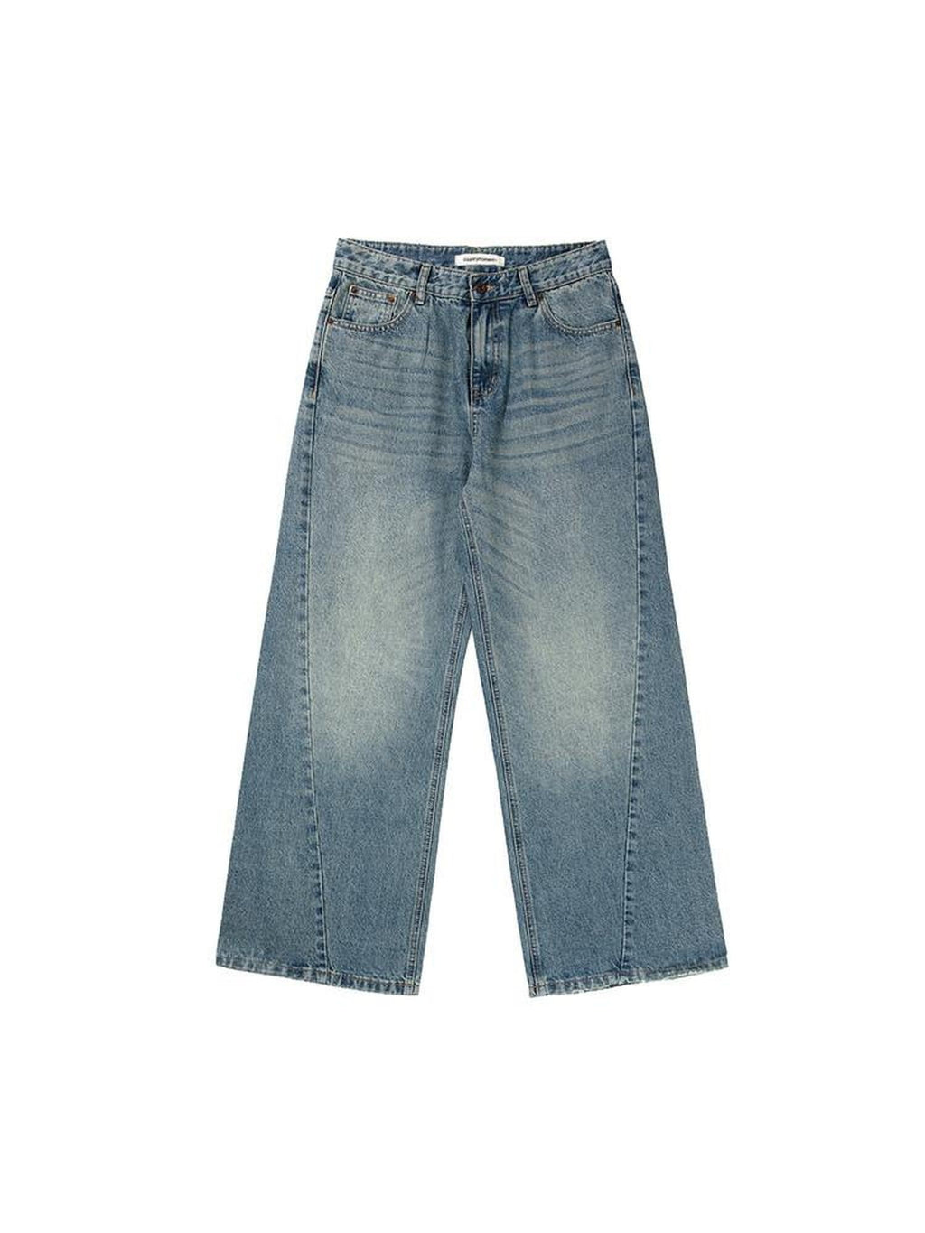 Country Moment Gradient Wash Mid Rise Loose Fit Unisex Cotton Blend Wide Leg Jeans