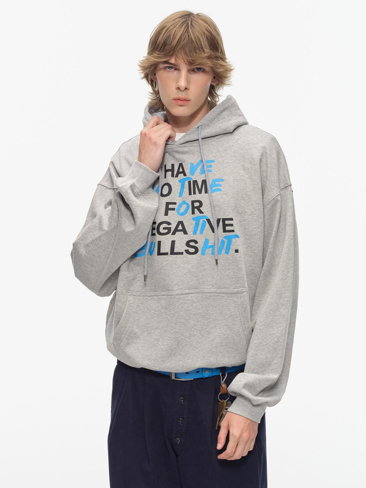 Country Moment Warm 350G Cotton Loose American Printed Unisex Casual Grey Graphic Hoodie