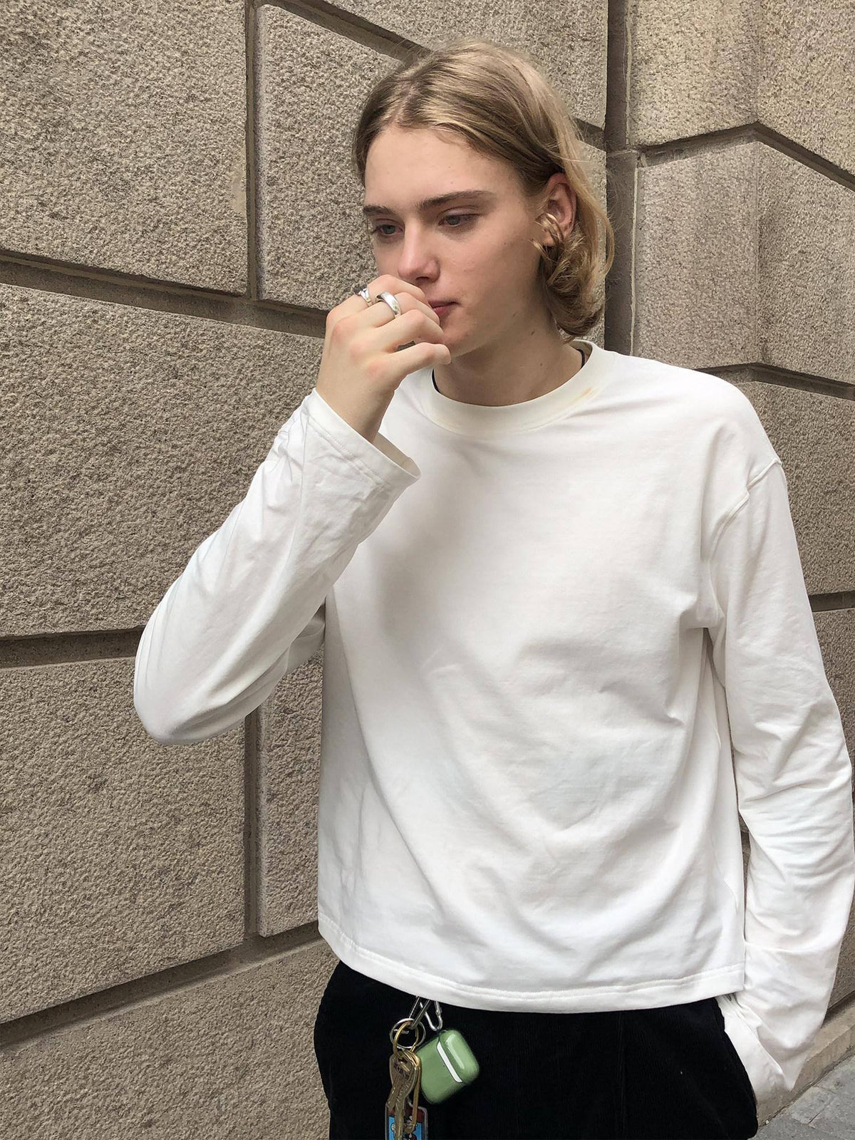 Country Moment Skin Friendly Breathable Cotton Relaxed Unisex Crew Neck Long Sleeve T-Shirts
