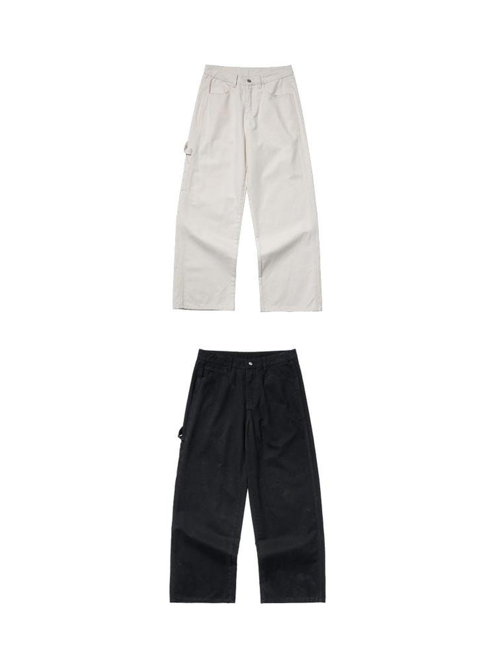 Country Moment 100% Cotton Breathable Loose Fit Pocket Midrise Casual Black Straight Pants